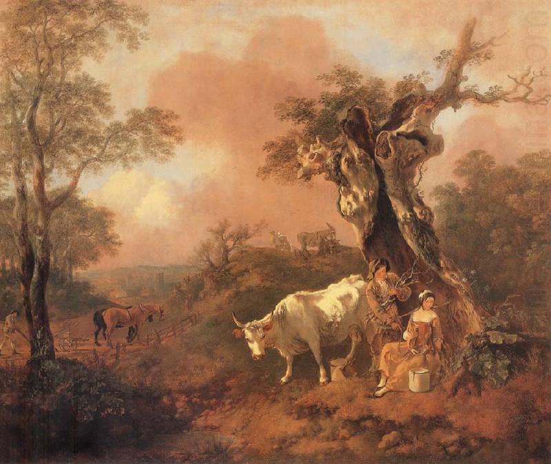 Landscape with a Woodcutter cowrting a Milkmaid, Thomas Gainsborough